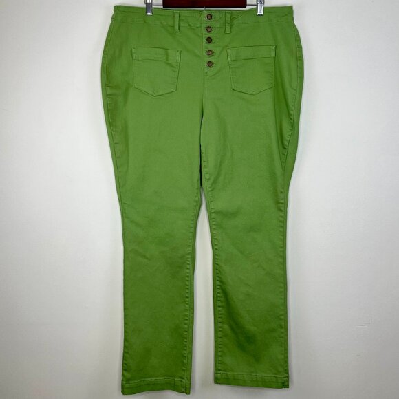 DG2 by Diane Gilman Pants - DG2 by Diane Gilman Virtual Stretch Denim Pull-On Bootcut Jean Sage, Size 20W